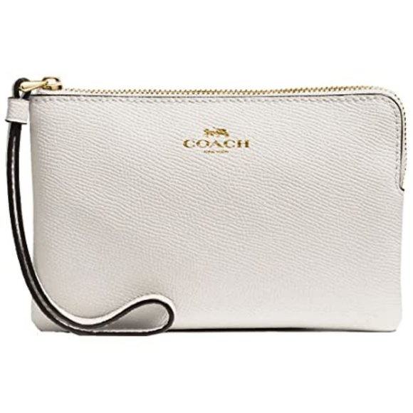 Coach Handbags - Coach Women's Corner Zip Wristlet in Crossgrain Leather (Chalk) - One size
